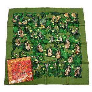 Hermes Carre 90 Silk Scarf Concerto Green